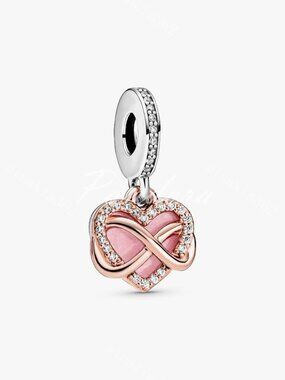 Sparkling Infinity Heart Dangle Charm